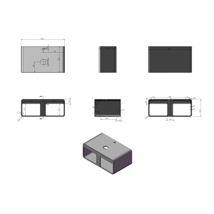 Dimensions du Plan de toilette suspendu SDK56