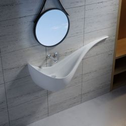 Lavabo Lave-Mains Salle de Bain WC Rond Vasque à Poser en