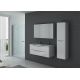 TREVISE Blanc est un meuble salle de bain double vasque suspendu