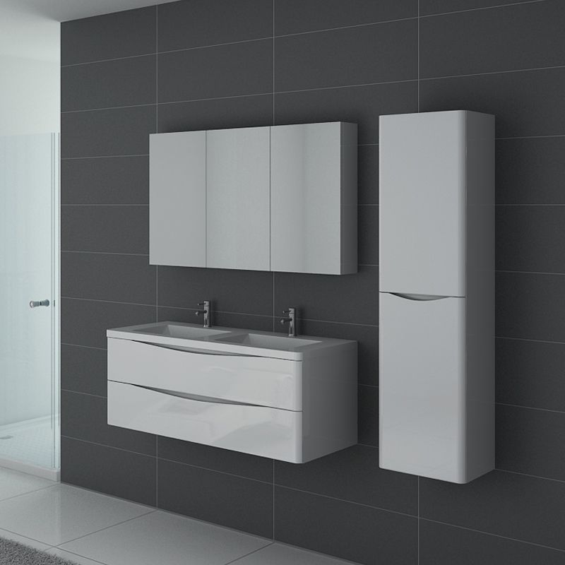 Meuble salle de bain blanc laqué TREVISE