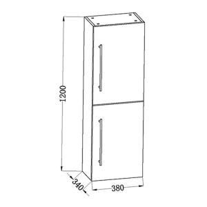 Meuble colonne COL747N salle de bain noir