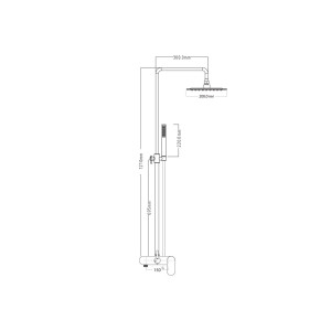 Plan et dimensions de la colonne Casanova Mitigeur
