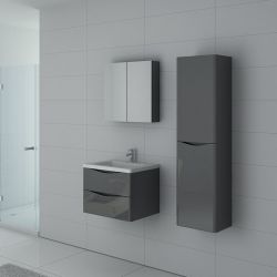 Ensemble de salle de bain compact TREVISE 600 Gris Taupe