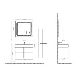 Dimensions Meuble salle de bain BOREAL 800