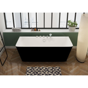 Baignoire îlot avec robinetterie intégrée Iseo Black