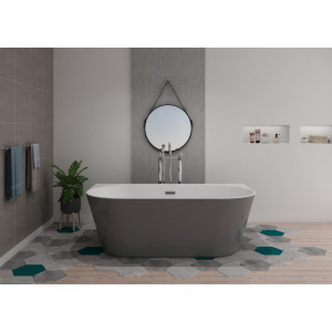 Baignoire îlot moderne et tendance Lazzio Grey
