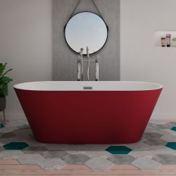 Baignoire îlot rouge moderne Lugano Red