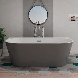 Baignoire îlot moderne et tendance Lazzio Grey