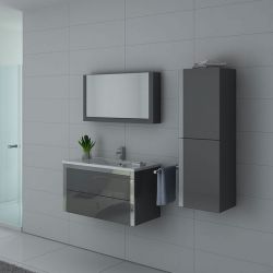 Meuble salle de bain gris 1 vasque DIS025-900GT