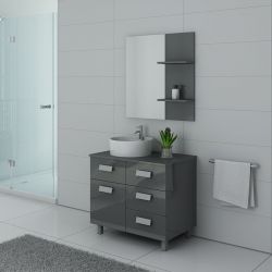 Meuble salle de bain MILAN Gris Taupe sur pieds