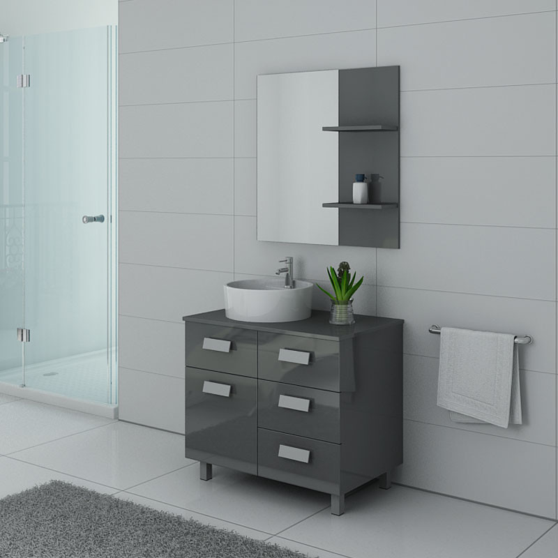 Meuble salle de bain MILAN Gris Taupe sur pieds Meuble salle de bain MILAN Gris Taupe sur pieds