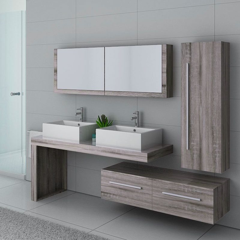 Meuble De Salle De Bain Chene Gris Meuble De Salle De Bain Design Gris Dis9350cg