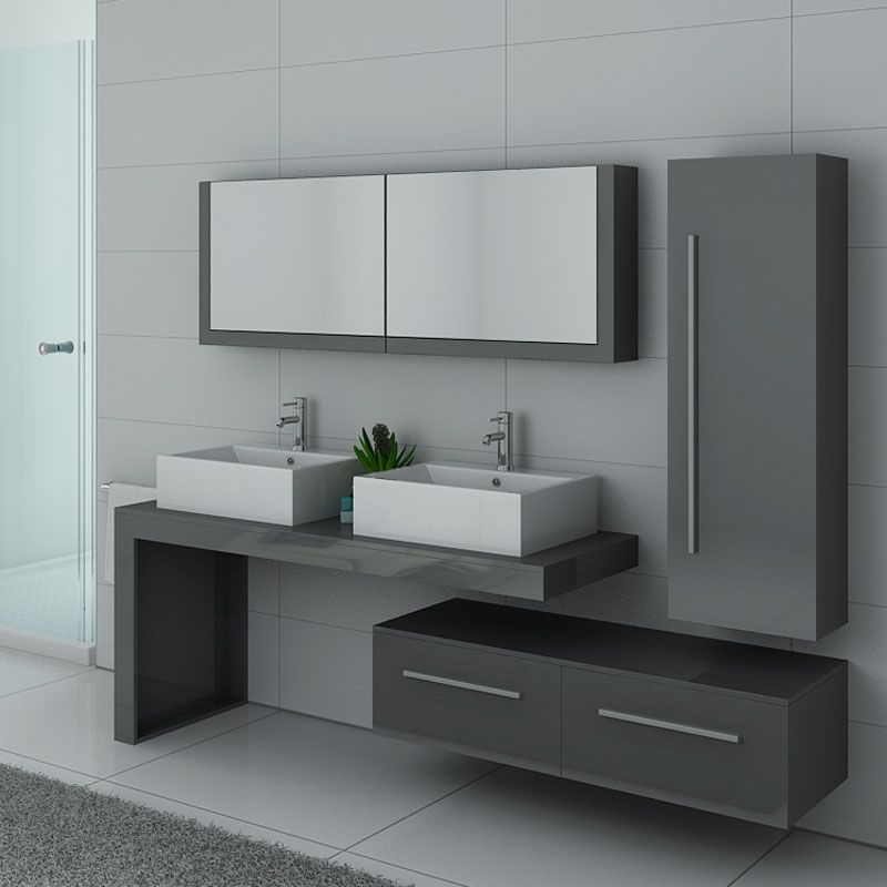 Meuble De Salle De Bain Gris Taupe Double Vasque Meuble De Salle De Bain Gris Taupe Ref Dis9350gt