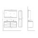Meuble salle de bain URBINO 1200 Scandinave et Bleu Saphir