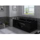 Baignoire rectangulaire Kiss Me Black noire avec hublot
