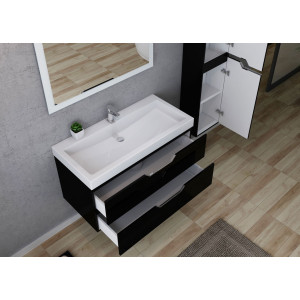 Meuble de salle de bain 100cm CALABRO 1000 Noir