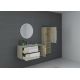 Meuble salle de bain CASTELLO 1000 Scandinave et Blanc avec placards et tiroirs ouverts