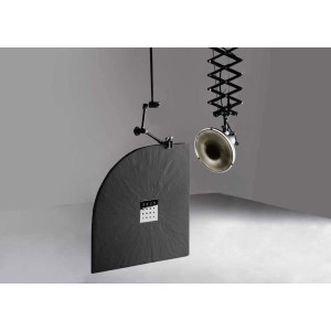 Receveur en gel coat PIZARRA 1/4 de rond Graphite 90x90