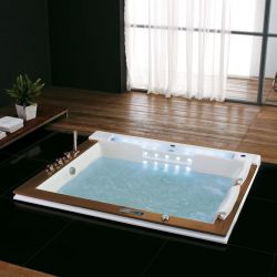 Baignoire balnéo rectangulaire, baignoire balnéo encastrable, baignoire rectangulaire 2 places - Salledebain Online
