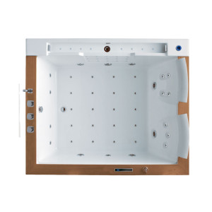Baignoire balnéo rectangulaire, baignoire balnéo encastrable, baignoire rectangulaire 2 places - Salledebain Online