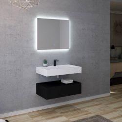 Meuble salle de bain AVELLINO 800N Blanc et noir