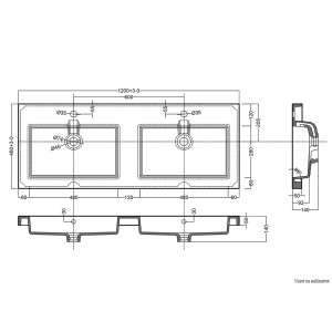 Emplacements des évacuations CASORIA 1200 Emplacements des évacuations CASORIA 1200
