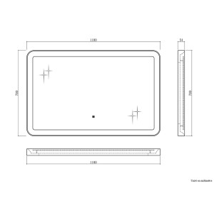 Dimension du miroir CASORIA 1200 Dimension du miroir CASORIA 1200