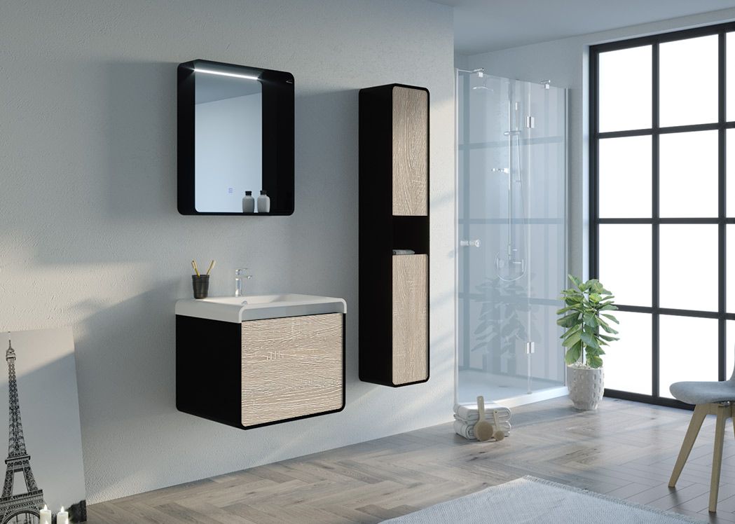 Meuble salle de bain Bellissimo noir 150 cm | Distribain