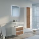 Meuble salle de bain Visenza 600 Scandinave vintage et Blanc