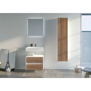 Meuble salle de bain Visenza 600 Scandinave vintage et Blanc