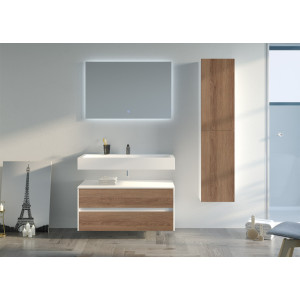 Meuble salle de bain Visenza 1000 Scandinave vintage et Blanc