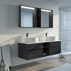 Meuble salle de bain LASPEZIA 1600 Noir