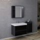 Meuble salle de bain finition verre noir BRIANZA 800