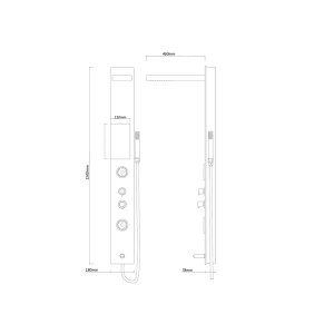 Plan et dimensions colonne d'hydromassage G091 