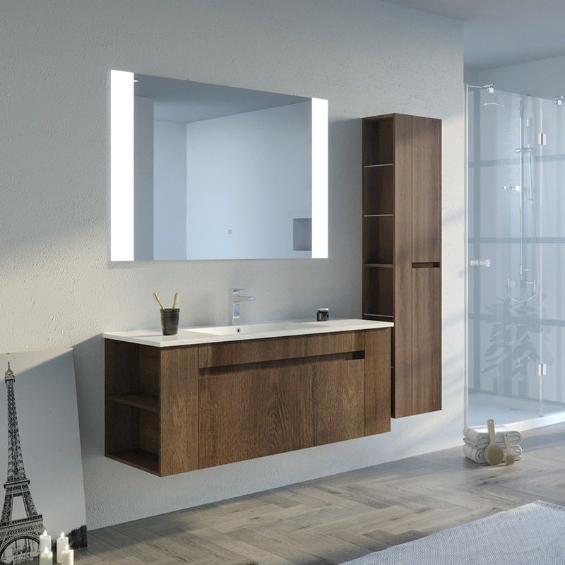 Meuble salle de bain BOVALINO 1200 Chêne Foncé