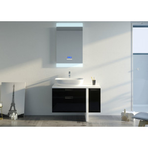 Tiroirs et placards du meuble SCARLINO 1000 Noir
