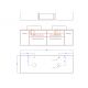 Plan des évacuations du meuble salle de bain DIS748B blanc