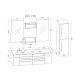 Plan et dimensions du meuble de salle de bain DIS748GT Gris Taupe