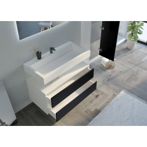 Tiroirs Meuble salle de bain VISENZA 1000 Noir
