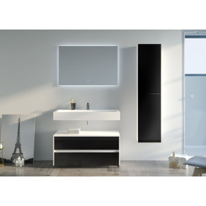 Roulettes en option Meuble salle de bain VISENZA 1000 Noir Roulettes en option Meuble salle de bain VISENZA 1000 Noir