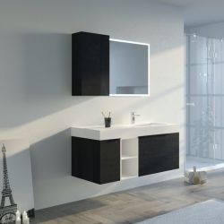 Meuble salle de bain LANCIANO 1200 Noir et Blanc