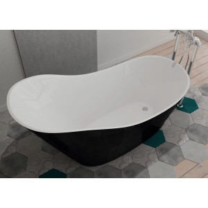Baignoire îlot avec son robinet sur pied Avro Black