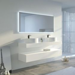 Meuble double vasque salle de bain MANCIANO 1600