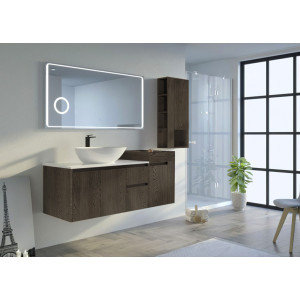Meuble salle de bain AVEZZANO 1400 Chêne grisé