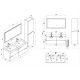 Plans et dimensions du meuble de salle de bain CALABRO 1200 Blanc