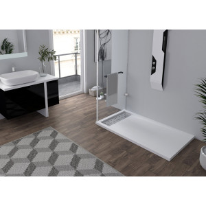 Receveur en gel coat ALICANTE Blanc 140 x 80 cm Receveur en gel coat ALICANTE Blanc 140 x 80 cm