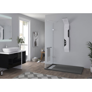 Receveur en gel coat ALICANTE Graphite 140x90cm