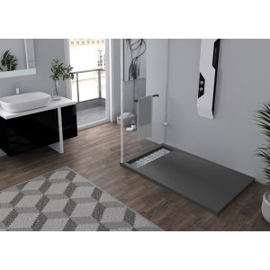Receveur en gel coat ALICANTE Graphite 140x90cm