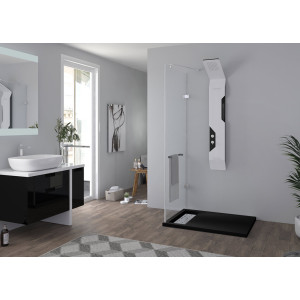 Receveur en gel coat ALICANTE Noir 100x80 cm