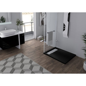 Receveur en gel coat ALICANTE Noir 100x80 cm